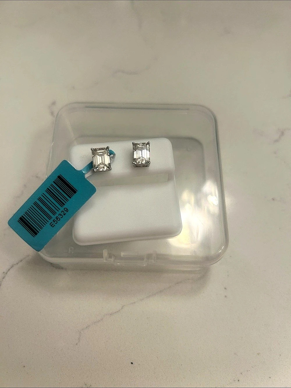 4.00 CTW Emerald Cut Moissanite Stud Earrings Sterling Silver